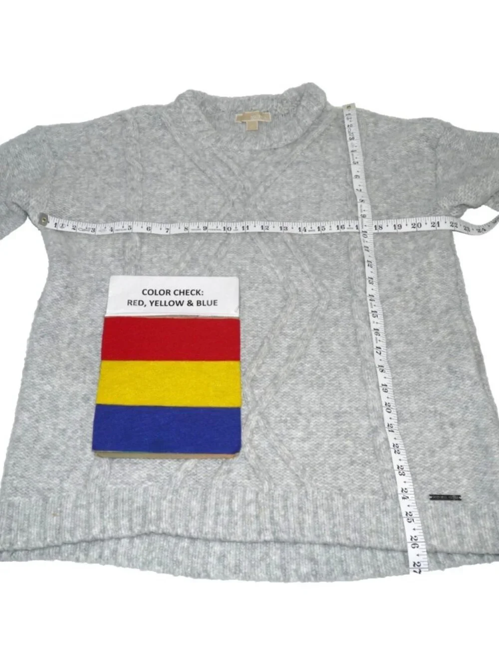 Michael MICHAEL KORS gray cable knit heavier pullover sweater Women's size L